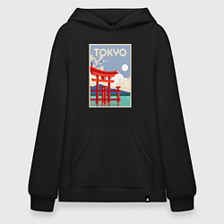 Толстовка-худи оверсайз Tokyo - japan, цвет: черный