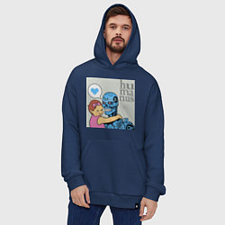 Толстовка-худи оверсайз Гуманизм, цвет: тёмно-синий — фото 2