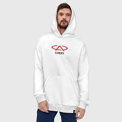 Толстовка-худи оверсайз Chery Logo, цвет: белый — фото 2