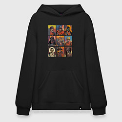 Толстовка-худи оверсайз Team fortress 2 - портреты персонажей, цвет: черный