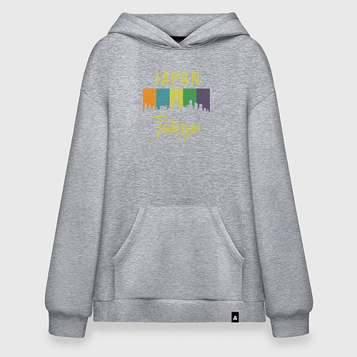 Худи оверсайз Токио Япония / Меланж – фото 1