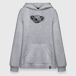 Толстовка-худи оверсайз Коала голова, цвет: меланж