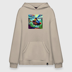 Худи оверсайз Вертолет в небе