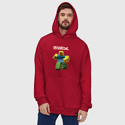 Толстовка-худи оверсайз Roblox бегущий персонаж, цвет: красный — фото 2