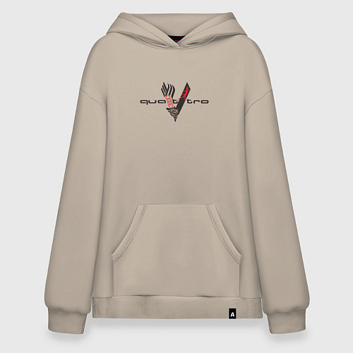 Худи оверсайз Audi quattro logo / Миндальный – фото 1