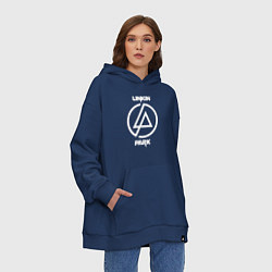 Толстовка-худи оверсайз Linkin Park logo, цвет: тёмно-синий — фото 2