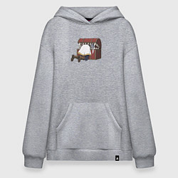 Толстовка-худи оверсайз Фрирен застряла в сундуке мимике, цвет: меланж