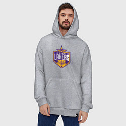 Толстовка-худи оверсайз Los Angelas Lakers star, цвет: меланж — фото 2