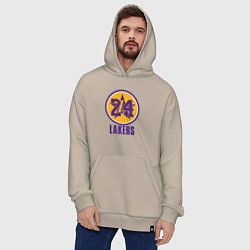 Толстовка-худи оверсайз 24 Lakers, цвет: миндальный — фото 2