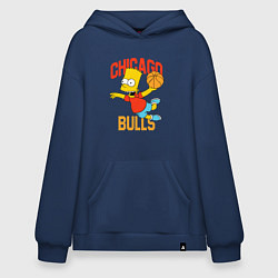 Толстовка-худи оверсайз Чикаго Буллз Барт Симпсон, цвет: тёмно-синий