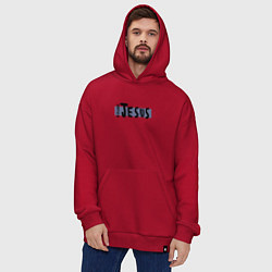 Толстовка-худи оверсайз Depeche Mode - personal jesus logo, цвет: красный — фото 2