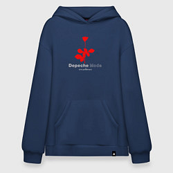 Толстовка-худи оверсайз Depeche Mode - Violator rose logo, цвет: тёмно-синий
