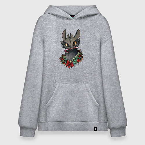 Худи оверсайз Новогодний Беззубик / Меланж – фото 1