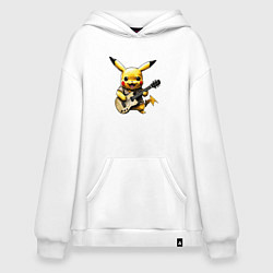 Толстовка-худи оверсайз Поющий Пикачу, цвет: белый