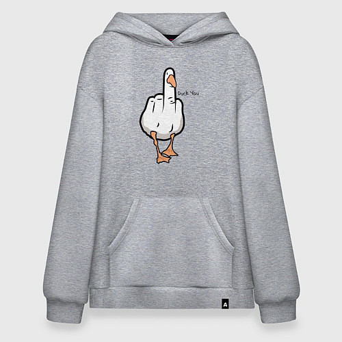 Худи оверсайз Duck you - fuck you / Меланж – фото 1