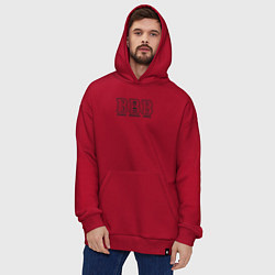 Толстовка-худи оверсайз Баскет бургер пиво, цвет: красный — фото 2