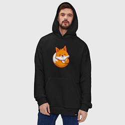 Толстовка-худи оверсайз Orange fox, цвет: черный — фото 2
