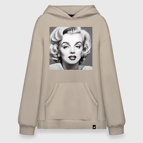 Худи оверсайз Портрет Мэрилин / Миндальный – фото 1