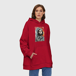 Толстовка-худи оверсайз Портрет Че Гевара, цвет: красный — фото 2