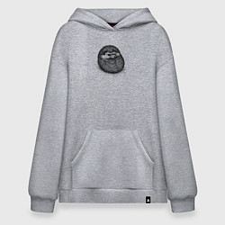 Толстовка-худи оверсайз Ежик суровый, цвет: меланж