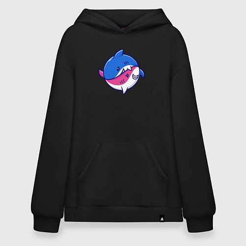 Худи оверсайз Акулы инь ян / Черный – фото 1