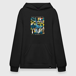 Толстовка-худи оверсайз California summertime, цвет: черный