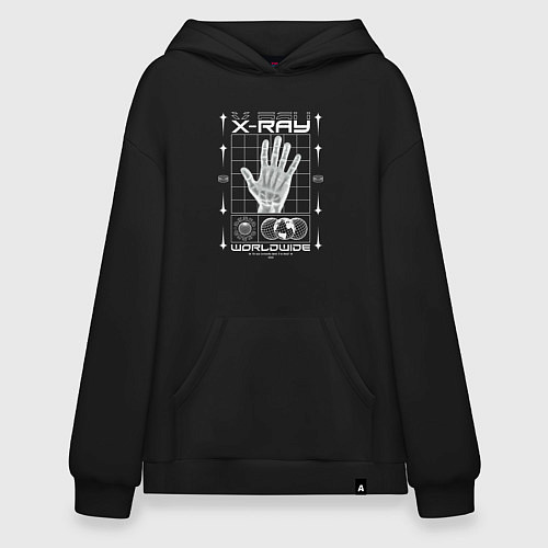 Худи оверсайз X-ray streetwear / Черный – фото 1