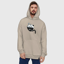 Толстовка-худи оверсайз Космос в чайнике, цвет: миндальный — фото 2