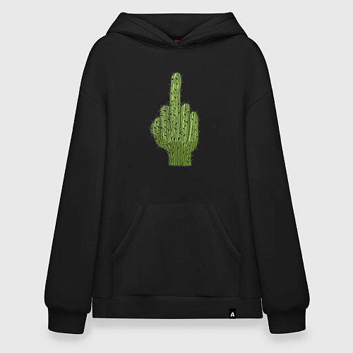 Худи оверсайз Cactus fuck / Черный – фото 1