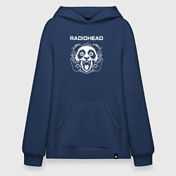 Толстовка-худи оверсайз Radiohead rock panda, цвет: тёмно-синий