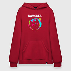 Худи оверсайз Ramones rock star cat