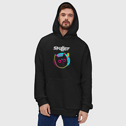 Толстовка-худи оверсайз Skillet rock star cat, цвет: черный — фото 2