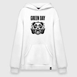 Толстовка-худи оверсайз Green Day - rock panda, цвет: белый