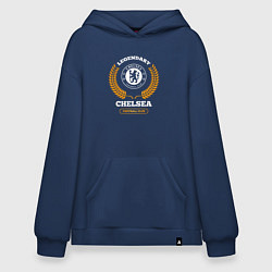 Толстовка-худи оверсайз Лого Chelsea и надпись legendary football club, цвет: тёмно-синий