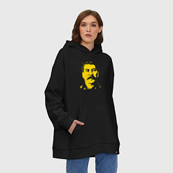 Толстовка-худи оверсайз Yellow Stalin, цвет: черный — фото 2