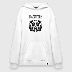 Толстовка-худи оверсайз Led Zeppelin - rock panda, цвет: белый