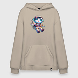 Худи оверсайз Котёнок бравый космонавт - нейросеть