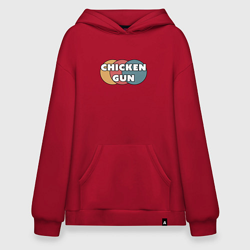 Худи оверсайз Chicken gun круги / Красный – фото 1