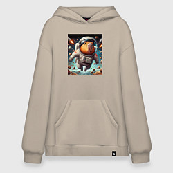 Худи оверсайз Capybara is a brave cosmonaut