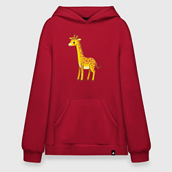Толстовка-худи оверсайз Добрый жираф, цвет: красный