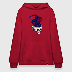 Толстовка-худи оверсайз Dead drink space skull, цвет: красный