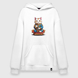 Худи оверсайз Кот удачи манеки неко