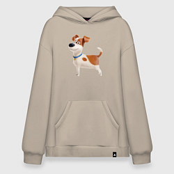 Толстовка-худи оверсайз Пес Макс, цвет: миндальный