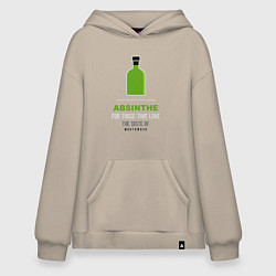 Толстовка-худи оверсайз Абсент для тех кто любит, цвет: миндальный