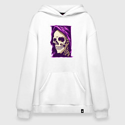 Толстовка-худи оверсайз Violet death, цвет: белый