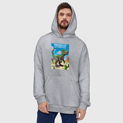 Толстовка-худи оверсайз Minecraft and beersaur - ai art collaboration, цвет: меланж — фото 2