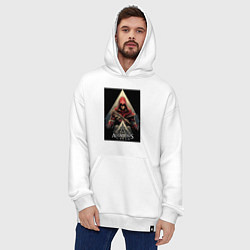 Толстовка-худи оверсайз Assassins creed красный костюм, цвет: белый — фото 2