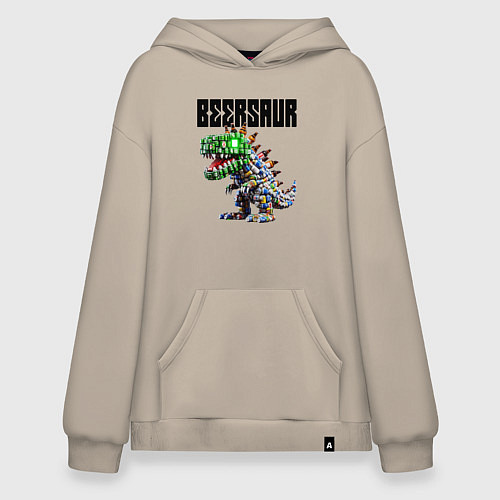 Худи оверсайз Beersaur - meme ai art / Миндальный – фото 1