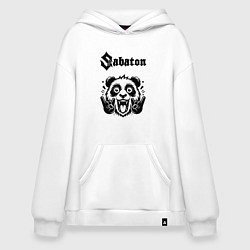 Толстовка-худи оверсайз Sabaton - rock panda, цвет: белый