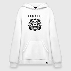 Толстовка-худи оверсайз Paramore - rock panda, цвет: белый